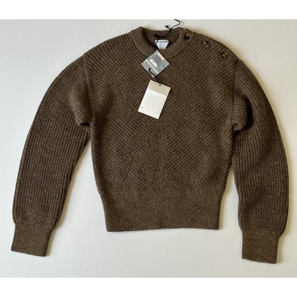 Bottega Veneta Women's Alpaca Chevron Knit Brown Sweater L 719793 IT NWT $1900 - Picture 3 of 12
